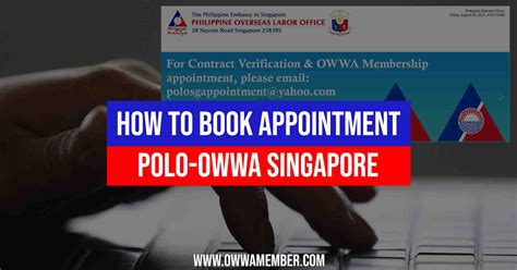 oec appointment singapore|Schedule OWWA Appointment and Membership in .